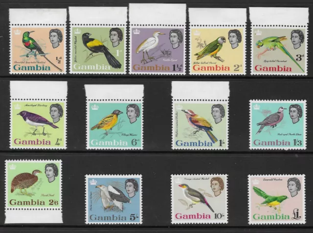 Gambia 1963 Birds Set (13) Mnh/Mh. (All Marginals Are Mnh)  Sg. 193-205.  (5131)