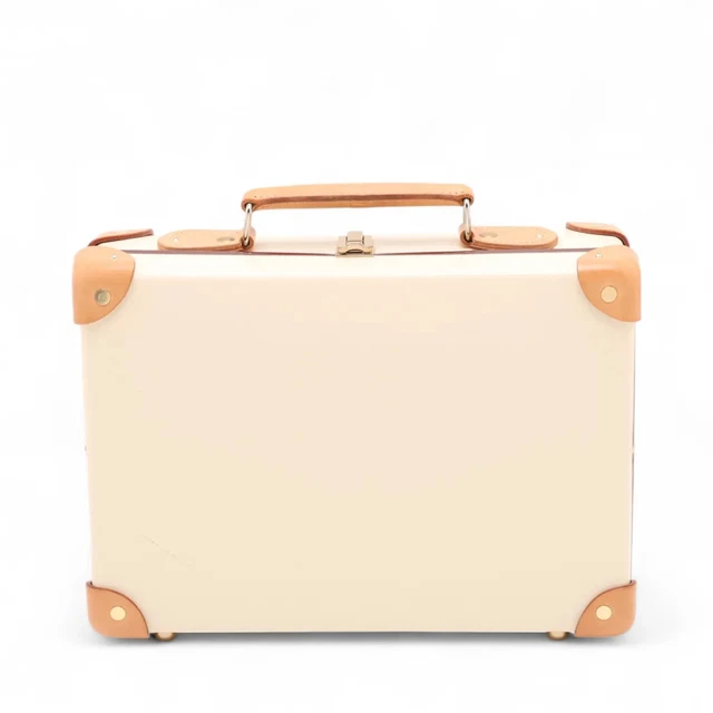 Valise marron en fibre vulcanisée des années 60 style vintage français