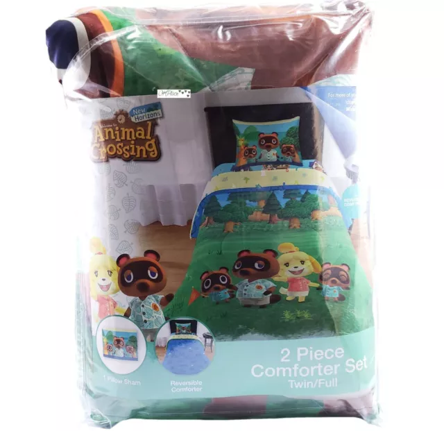 Animal Crossing New Horizons 2 Piece Comforter Set Size Twin/Full