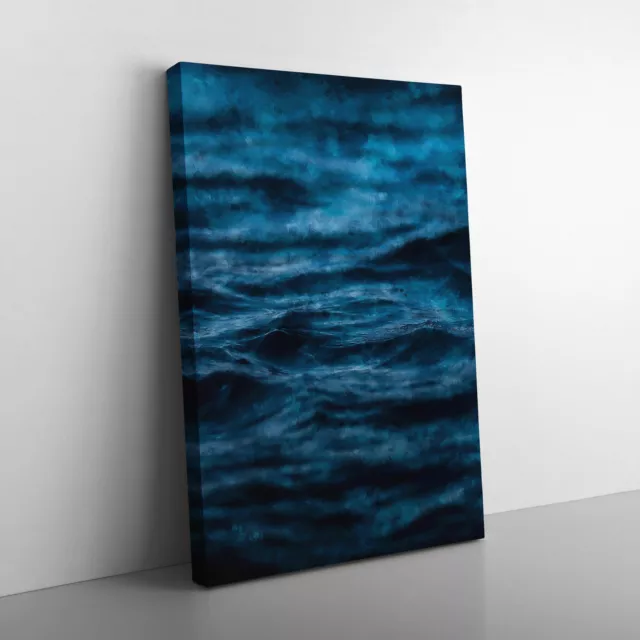 Dark Water In Blue Canvas Wall Art Print Framed Picture Home Decor Living Room