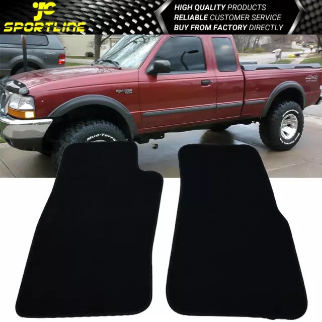 Fits 96-02 Ford Ranger 2 Door 4 Door Black Nylon Car Floor Mats 2Pc