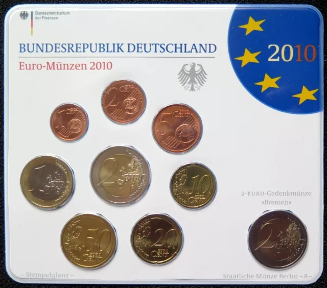 ALX2010A.1 - COFFRET BU ALLEMAGNE - 2010 A - 1 cent à 2 euros + 2 euros commémo.