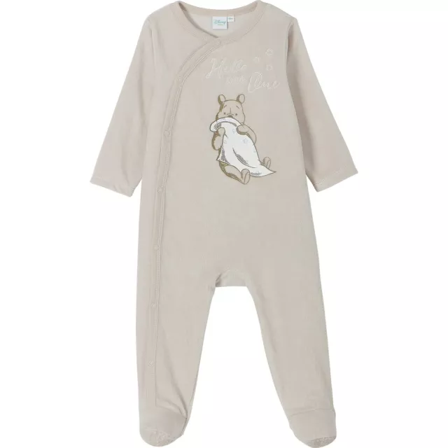 DISNEY BABY pyjama velours bébé grenouillère bébé WINNIE L'OURSON beige 12 mois