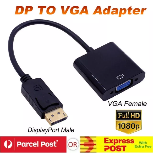 NEW DisplayPort DP Male to VGA Female Adapter Display Port video Converter Cable