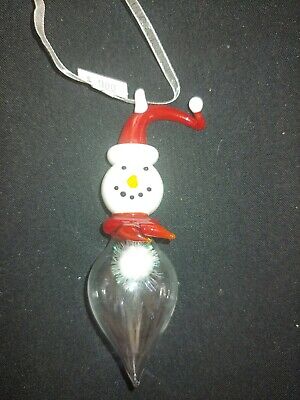Christmas Ornament Blown Glass Snowman