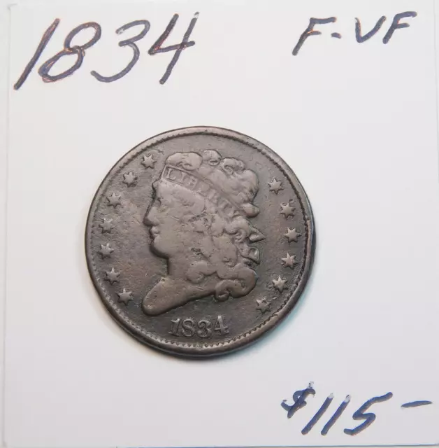 1834 Half Cent Pre Civil War 189 Years Old!!!!!!!!!!!!!!!!!!!!!!!!!!!!!!!!!!! ⭐⭐