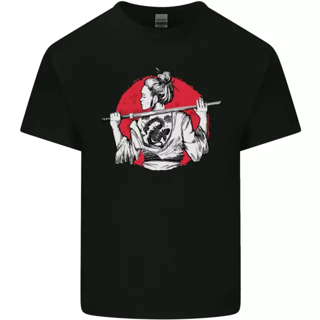 T-shirt top da uomo cotone samurai tatuaggio ragazza MMA Kenjutsu Kendo Iaido