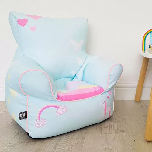 rucomfy Beanbags | Unicorn Toddler Armchair | Ready Filled Washable kids chair