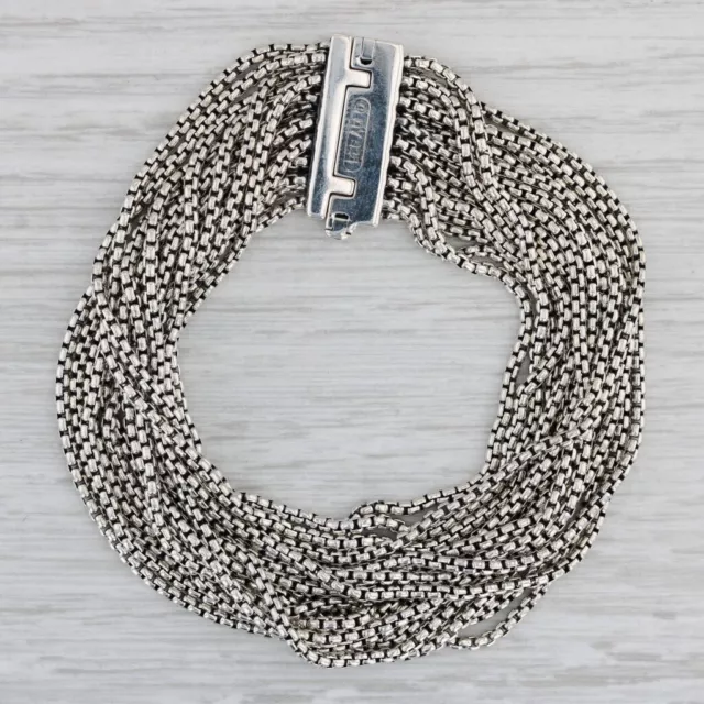 David Yurman Multistrand Bracelet Box Chain Sterling Silver 7" 2