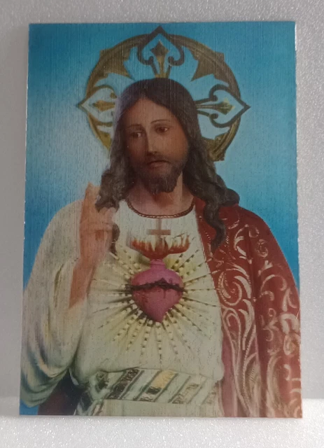 VINTAGE LENTICULAR 3D Religious Postcard - Sacred Heart Of Jesus £4.87 ...