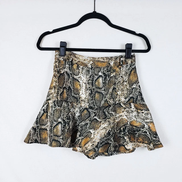 Zara Snakeskin Skort Womens XS Short Mini *Missing Belt Lightweight Summer