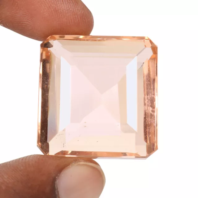 Brazilian Pink Topaz 94 Ct. Faceted Square Cut Loose Gemstone For Pendant