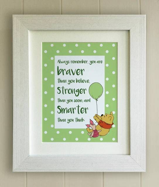 WINNIE THE POOH FRAMED QUOTE PRINT, New Baby/Birth, Nursery