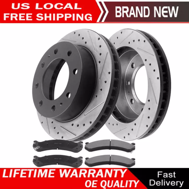 Set Front Rotors Brake Disc and Pads for Chevy Silverado 2500 HD GMC Sierra 2500