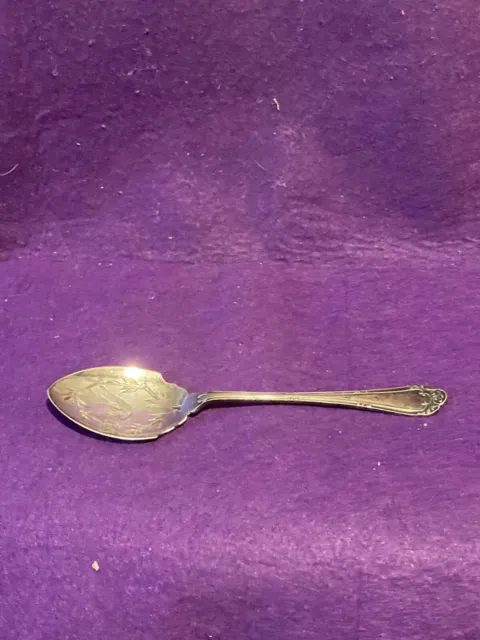Vintage Silver Plate EPNS Melon Spoon floral Swift bird design 6½ ins long