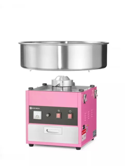 Hendi Gastro Zuckerwatten-Maschine aus Edelstahl Pink Silber 230V NEU