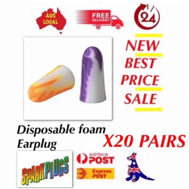 20X New SparkPlugs Multicoloured Foam Ear Plugs Moldex  pairs uncorded