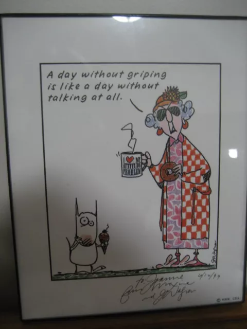 MAXINE  *Signed* by John Wagner 1999 Hallmark print. 8" x 10" framed.