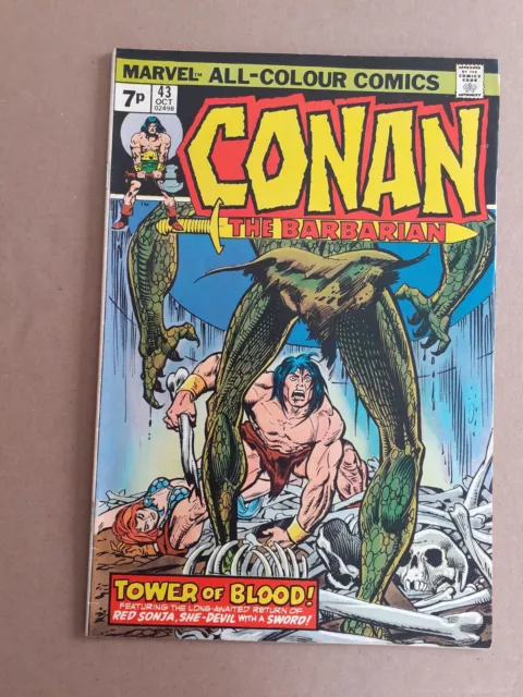 Conan The Barbarian No 43. MVS Intact.  Uk Price Variant. VF. 1974 Marvel Comic