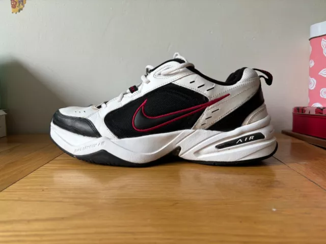 Nike Air Monarch IV White Black red 415445-101 Trainers Size UK 11 men’s