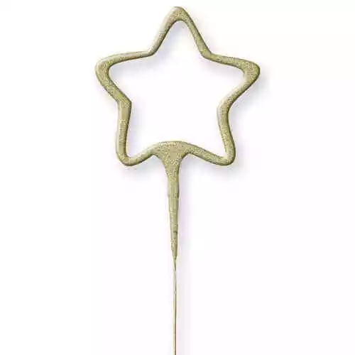 Brillo destello no portátil en forma de estrella dorada 17 cm