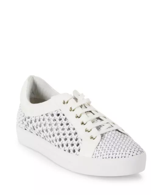 Joie Duha White Woven Leather Lace Up Sneakers  Size US 6/EUR 36