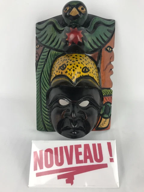 Masque Mural En Bois Sculpté à La Main – Hibiscus – Artisanat Indonésien