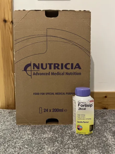 24 x 200ml Nutricia Fortisip Extra 2 Kcal Vanilla flavour High Energy
