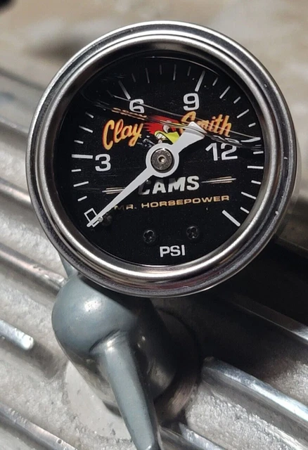 Clay Smith Direct fit 15lb PRESSURE GAUGE Liquid Filled MR HORSEPOWER Hot Rod