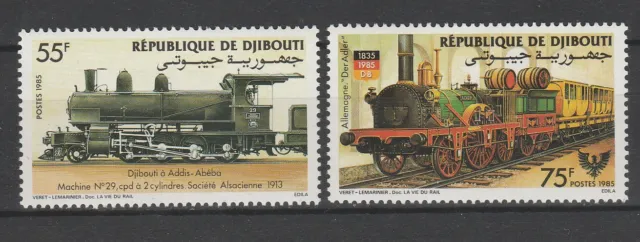 Djibouti  train chemin de fer  locomotives  1985 num 603/4  neuf  **