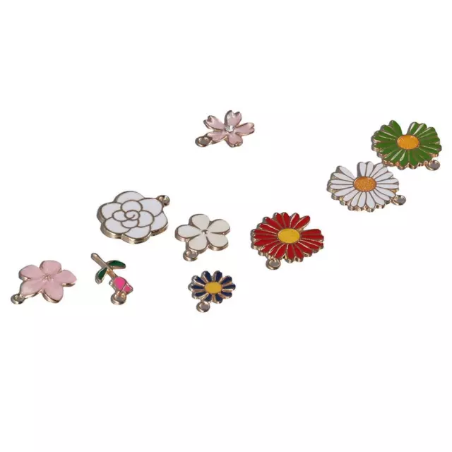 Legierung Blumen charms anhänger Farbig Emaille Charm baumeln Deko  DIY