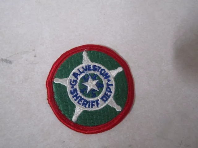 Patch Law Enforcement Older Sheriff Dept Texas County Of Galveston Round Red Bor