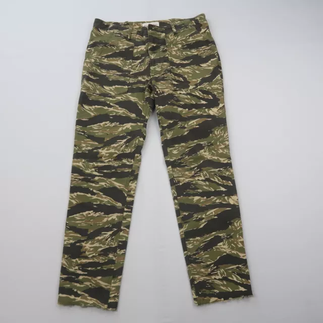 Nili Lotan Jenna Pants Size 6 Green Camo Trousers Cotton Stretch Crop