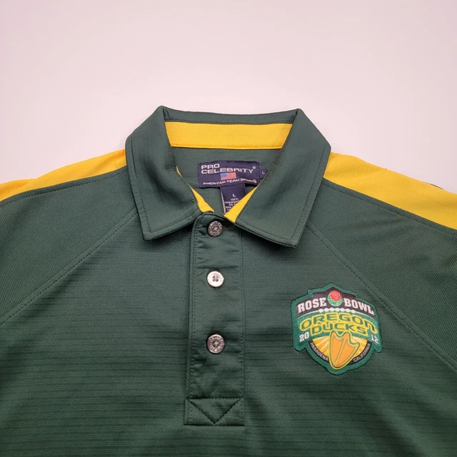 Oregon Ducks Men's Polo Shirt Green University Rose Bowl 2012 Size Large