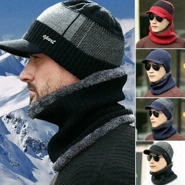 Gorro Para Hombre Gorros De Invierno Hombres Para El Frio Con Bufanda Punto 2020
