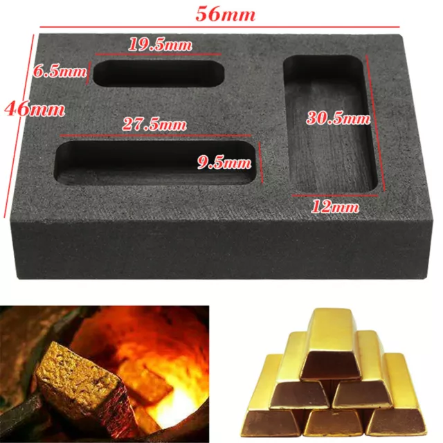 Graphite Crucible Ingot Bar Mold Mould For Melting Gold Silver Casting Refining