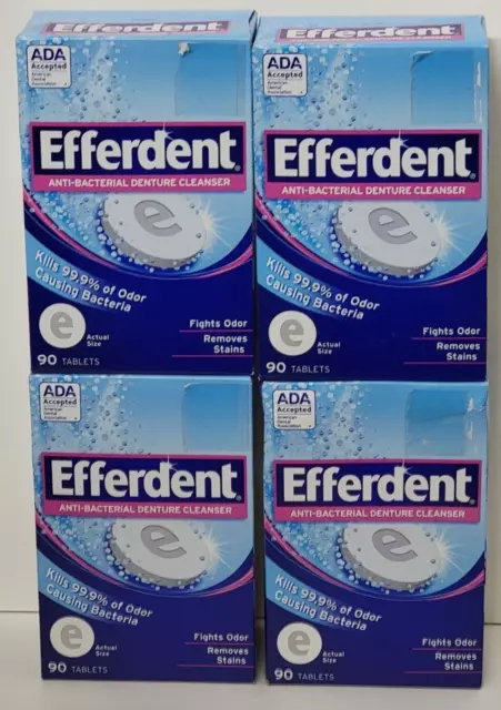 4 pk Efferdent Anti-Bacterial Denture Cleanser 90 Tablets (4 x 90=360 tablets) 2