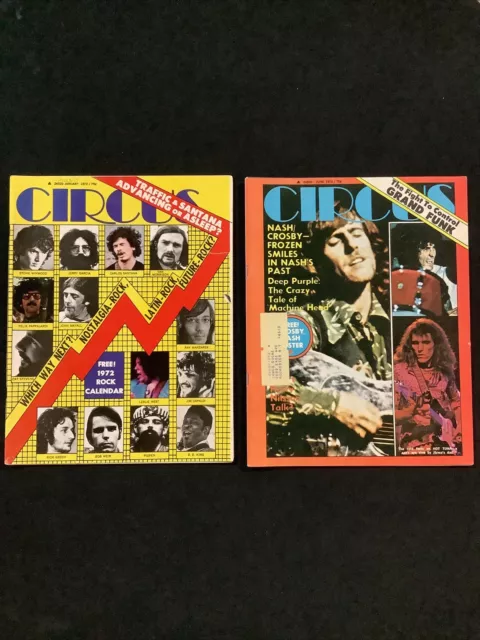 Circus Magazine Lot Of 2 Magazines January/ June 1972