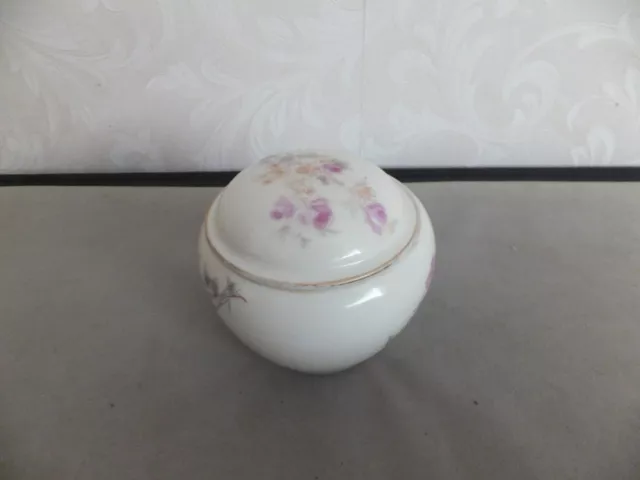 Charles Field Haviland CFH GDM Limoges France Trinket Pot HandPainted Pink Roses