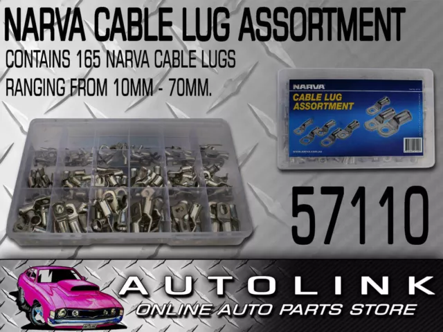 Narva Battery Cable Eyelet Lug Assortment Kit 165 Lugs 57110 B&S Terminals Wire