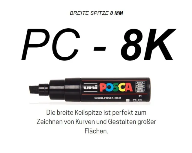 POSCA PC-8K ACRYLIQUE Polyvalent Crayon Farbmarker Avec Large Pointe  Arrondie, EUR 7,27 - PicClick FR