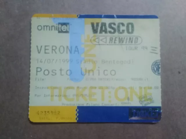Ticket  VASCO ROSSI REWIND TOUR 1999