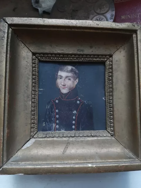 TROMPETTE DE CAVALERIE : Portrait miniature, Consulat.