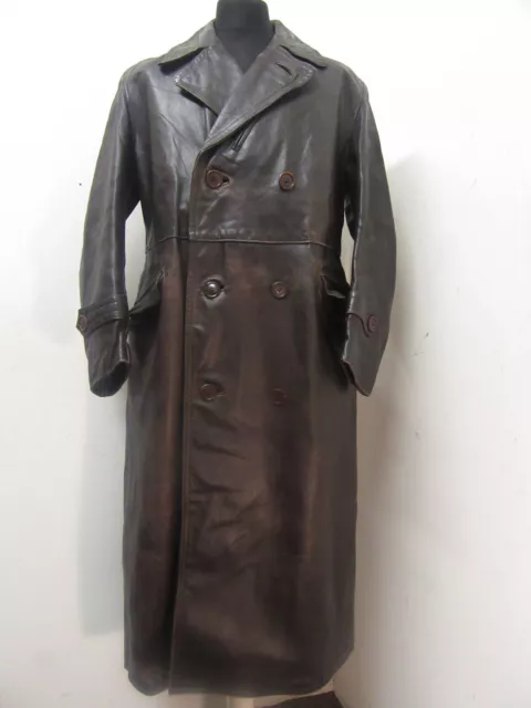 VINTAGE WW2 GERMAN Wehrmacht Officer Horsehide Leather Trench Coat ...