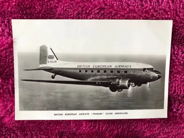 British European Airways ""Elisabethanische"" Klasse Flugzeug Postkarte 1950er Jahre