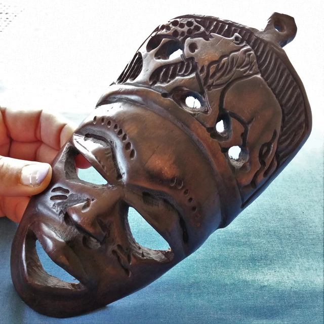 AUTHENTIC Tribal African masks wood, 3 available- African wall art +/-200g each