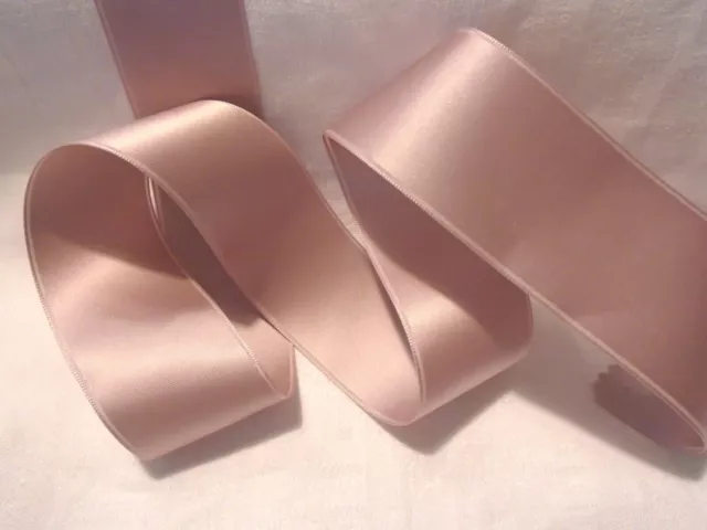 2-3/4" WIDE SWISS DOUBLE FACE SATIN RIBBON -- MISTY ROSE   -     by the yard