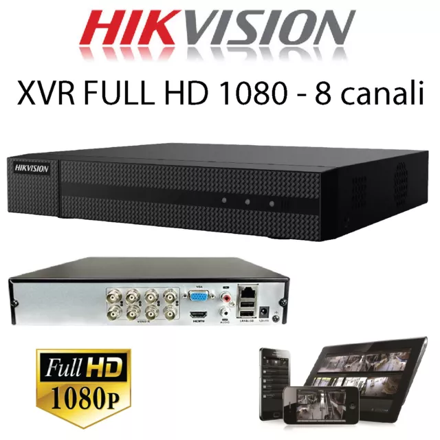 Videoregistratore DVR XVR HIK VISION 8 canali full hd 1080p ahd hdcvi tvi qualit