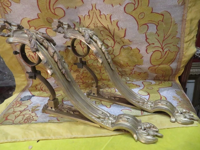 ancienne tt belle grande paire d embrasses de rideaux en bronze doré LXVI  XIXE