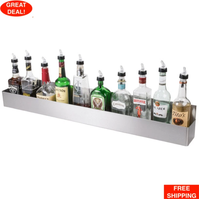 42" Stainless Steel Single Tier Commercial Bar Speed Rail Liquor Display Rack